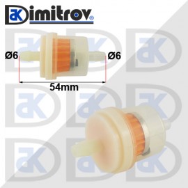 Горивен филтър бензин Ø6 х Ø6 х 54 mm