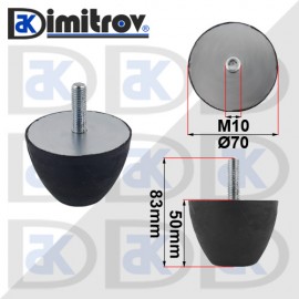 Буферен тампон M 10 Ø 70 х 50 mm