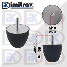 Буферен тампон M 10 Ø 70 х 60 mm