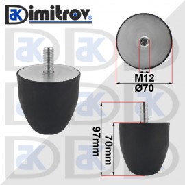 Буферен тампон M 12 Ø 70 х 70 mm