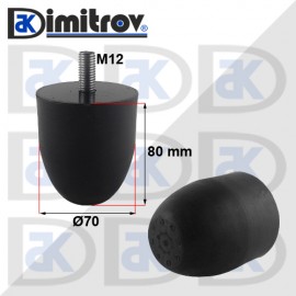Буферен тампон M12 Ø 70 х 80 mm