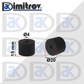Гумен тампон Ø  4 х Ø 20 х 15 mm