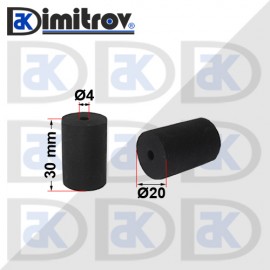 Гумен тампон Ø  4 х Ø 20 х 30 mm