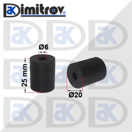 Гумен тампон Ø  6 х Ø 20 х 25 mm