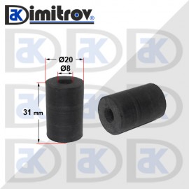 Гумен тампон Ø  8 x Ø 20 x 31 mm