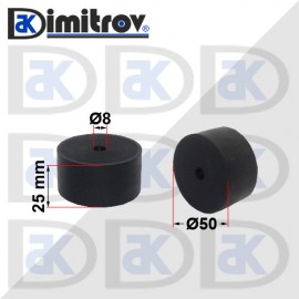 Гумен тампон Ø  8 х Ø 50 х 25 mm