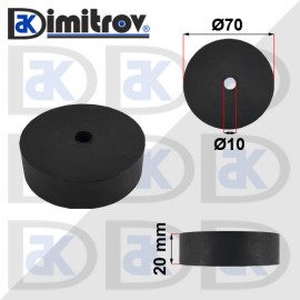 Гумен тампон Ø 10 х Ø 70 х 20 mm