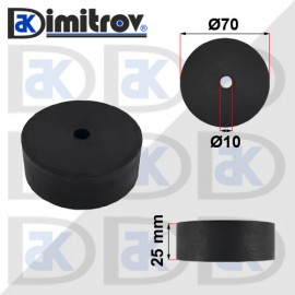 Гумен тампон Ø 10 х Ø 70 х 25 mm