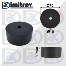 Гумен тампон Ø 10 х Ø 70 х 30 mm