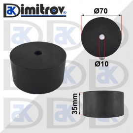 Гумен тампон Ø 10 х Ø 70 х 35 mm