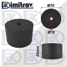 Гумен тампон Ø 10 х Ø 70 х 45 mm