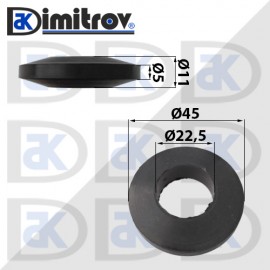 Гумен тампон Ø 22,5 x Ø 45 x 11 / 5 mm