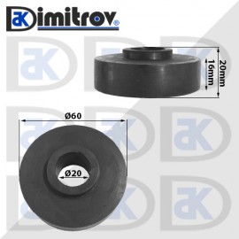 Гумен тампон Ø 20 x Ø 60 x 16 mm
