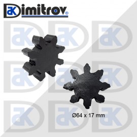 Каре куплунг мотор универсално с 8 зъба Ø64 x 17 mm