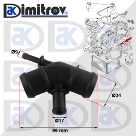 Фланец охладителна течност VW Bora Golf IV Polo Sharan Фланец охладителна течност VW Bora Golf IV Polo Sharan