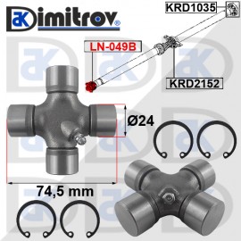 Каре кардан Hyundai Santa Fe Ø24 x 74,5 mm