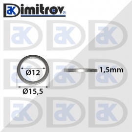 Дифтунга Ø 12 х Ø 15,5 х 1,5 mm алуминий