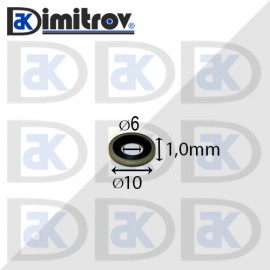 Дифтунга Ø  6 х Ø 10 х 1 mm гумирана