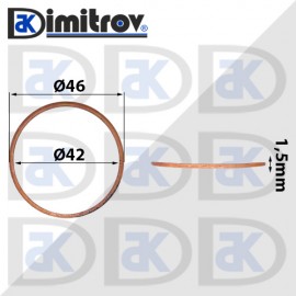 Дифтунга Ø 42 х Ø 46 х 1,5 mm медна