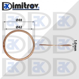 Дифтунга Ø 42 х Ø 48 х 1,0 mm медна