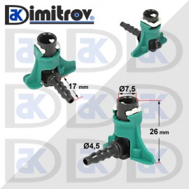 Конектор горивопровод двоен Ø4,5 x Ø7,5 mm