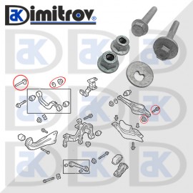 Болтове заден мост комплект VW CC EOS Golf Plus Golf V Golf VI Jetta III Passat Scirocco Touran