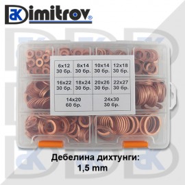 Комплект медни дифтунги 1,5 mm