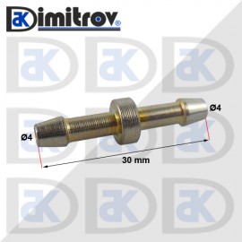 Права свръзка за маркуч Ø4 x Ø4 x 30 mm - Стомана