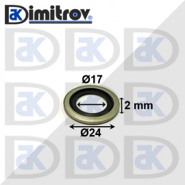 Дифтунга Ø 17 х Ø 24 х 2 mm гумирана