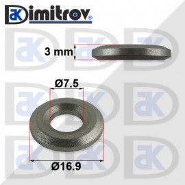 Дифтунга Ø  7,55 х Ø 16,9 х 3 mm стоманена