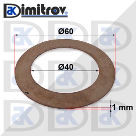 Дифтунга Ø40 х Ø60 х 1,0 mm медна