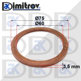Дифтунга Ø60 х Ø75 х 3,5 mm медна