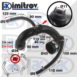 Маркуч турбо Dacia Logan Sandero Nissan Almera Micra Renault Clio Kangoo Modus
