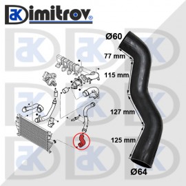 Маркуч турбо Citroen C8 Evasion Jumpy FIat Scudo Ulysse Peugeot Expert