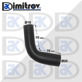 Маркуч коляно Ø 16 x Ø 20 - 70 x 70 mm