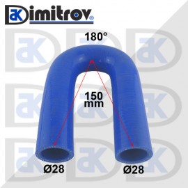 Маркуч коляно Ø 28 x Ø 28 x 150 x 150 mm - 180 градуса
