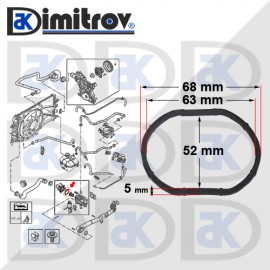 Гарнитура термостат 63 х 68 x 5 mm Alfa Romeo Chevrolet Fiat Opel