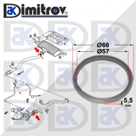 Уплътнение изпускателна тръба Audi 100 Lexus LX Suzuki Grand Vitara SX4 Toyota Hiace Hilux Land Cruiser