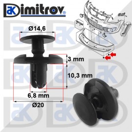 Щипка дюбел Citroen C1 Peugeot 107 Щипка дюбел Citroen C1 Peugeot 107