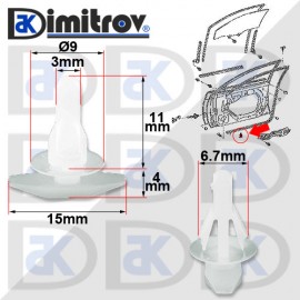 Щипка тапицерия врати Honda Lexus Mitsubishi Subaru Toyota Щипка тапицерия врати Honda Lexus Mitsubishi Subaru Toyota