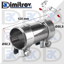 Двойна скоба ауспух Ø50,5 x 125 mm Audi Ford Mercedes Opel Seat Skoda VW