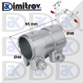 Двойна скоба ауспух Ø46 x 95 mm Audi Citroen Dacia Fiat Mercedes Opel Peugeot Renault Saab Seat Skoda VW