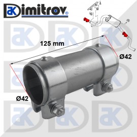 Двойна скоба ауспух Ø42 x 125 mm Fiat KIA Opel Seat Skoda VW