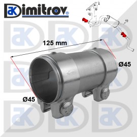 Двойна скоба ауспух Ø45 x 125 mm Citroen Fiat Peugeot