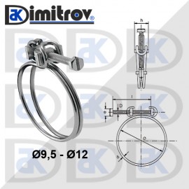Скоба маркуч телена болт Ø  9,5 - 12 mm
