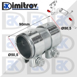 Двойна скоба ауспух Ø50,5 x 95 mm Audi BMW Citroen Fiat Ford Opel Peugeot Renault Seat Skoda Volkswagen