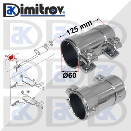 Двойна скоба ауспух Ø60 x 125 mm Audi 100 80 90 A6 A8