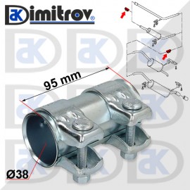 Двойна скоба ауспух Ø38 x 95 mm Opel Corsa D